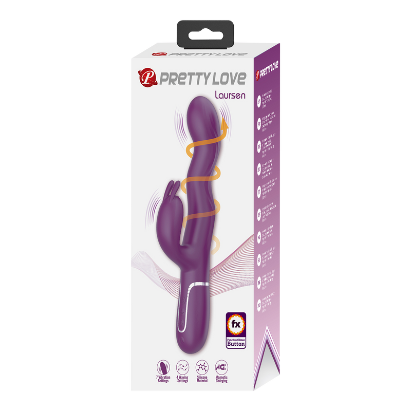 Pretty Love - Laurens - Vibratore Rabbit con Climax Button - Viola-Erotiekvoordeel.nl