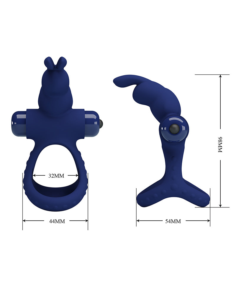 Pretty Love - Luchito - Rabbit Cockring - Dark Blue-Erotiekvoordeel.nl