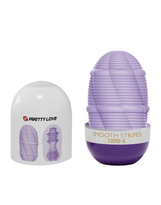 Pretty Love - Masturbator Ei - Smooth Stripes - Lila-Erotiekvoordeel.nl