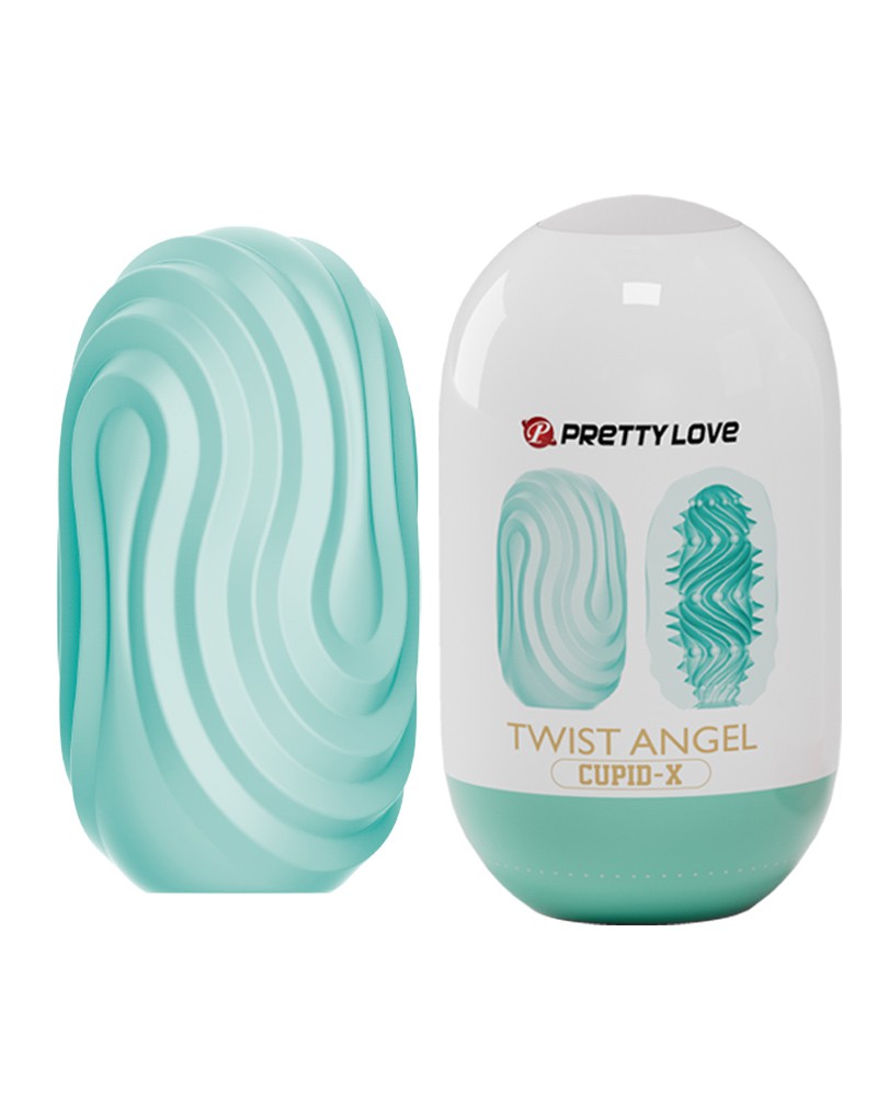 Pretty Love - Masturbatore a uovo - Twist Angel - Azzurro - Erotiekvoordeel.nl