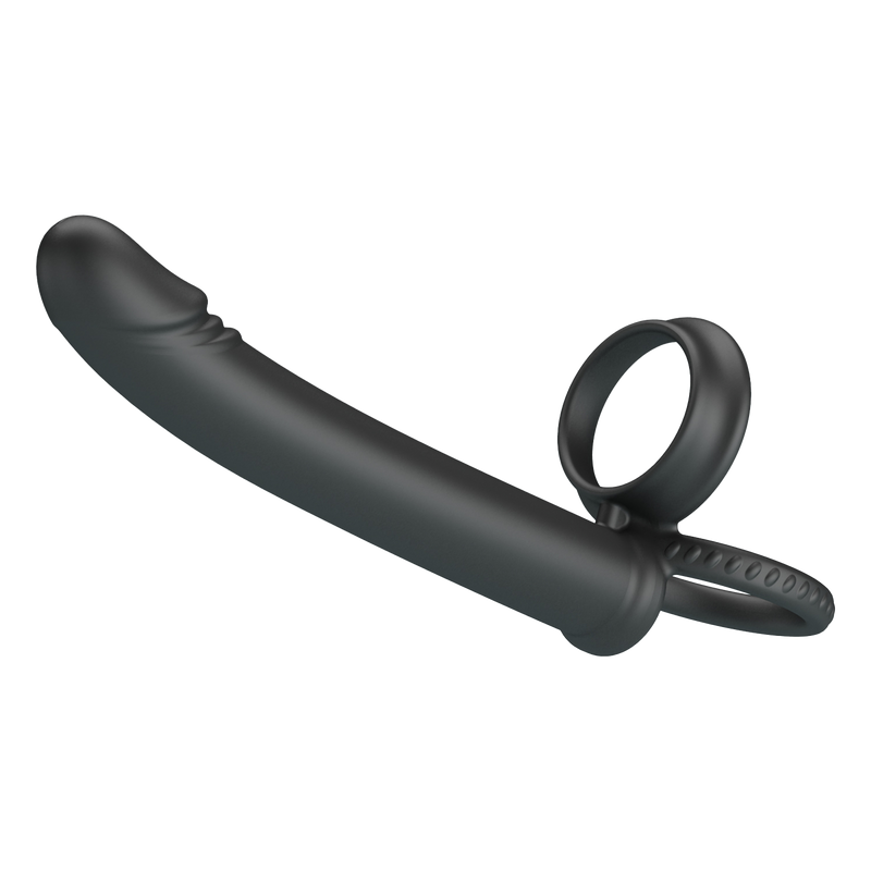 Pretty Love - Moses - Consolador con anillo para el pene y anillo para el escroto - Negro-Erotiekvoordeel.nl