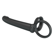Pretty Love - Moses - Consolador con anillo para el pene y anillo para el escroto - Negro-Erotiekvoordeel.nl