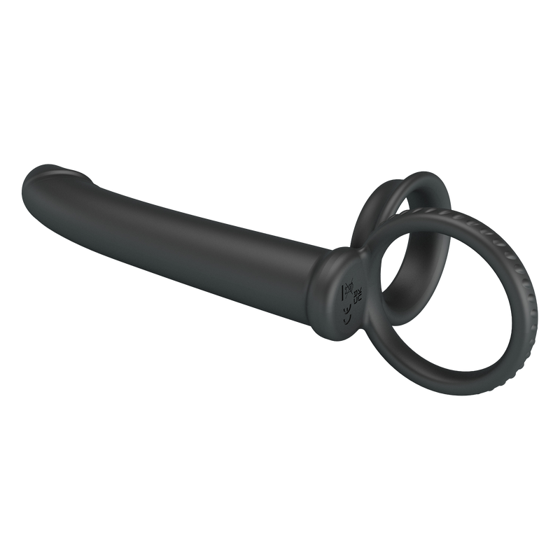 Pretty Love - Moses - Consolador con anillo para el pene y anillo para el escroto - Negro-Erotiekvoordeel.nl