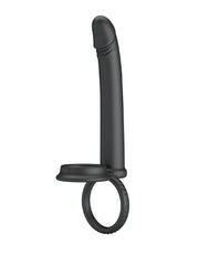 Pretty Love - Moses - Consolador con anillo para el pene y anillo para el escroto - Negro-Erotiekvoordeel.nl