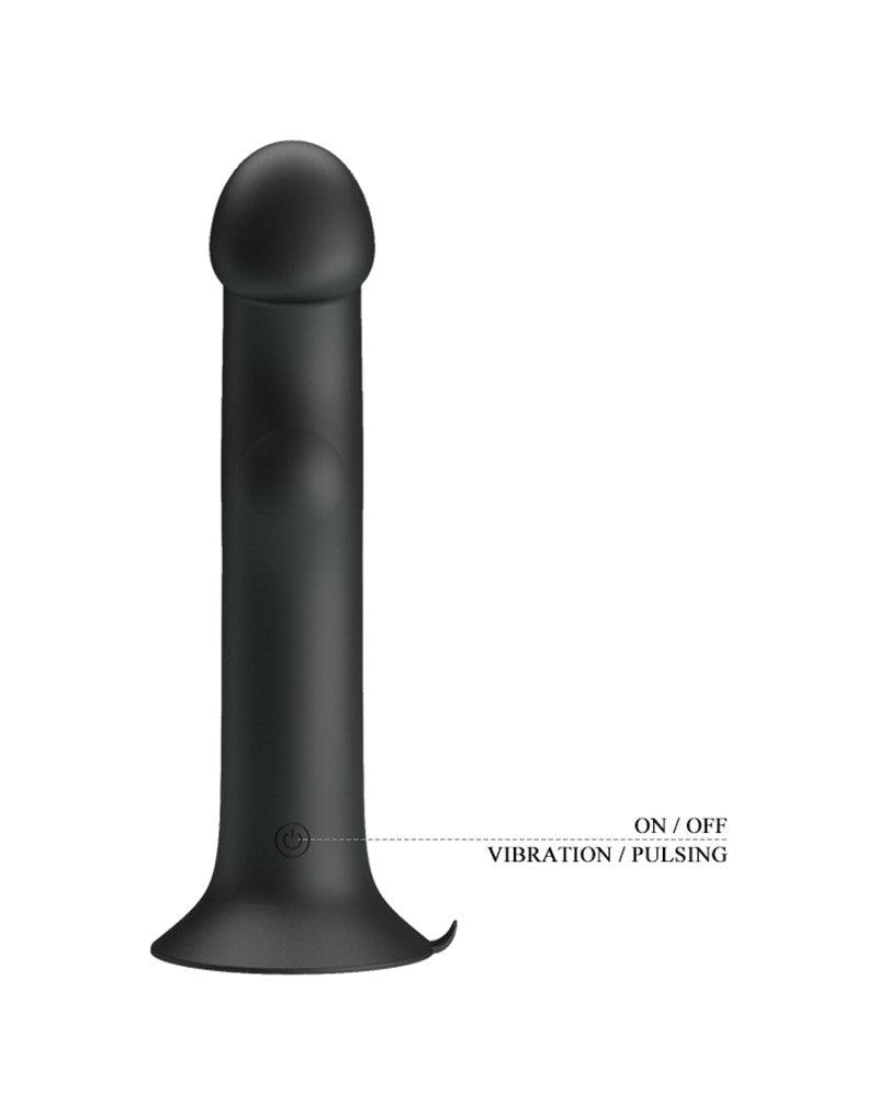 Pretty Love - Murray - Vibrerende Dildo - 19 cm - Zwart - USB Oplaadbaar - Siliconen-Erotiekvoordeel.nl