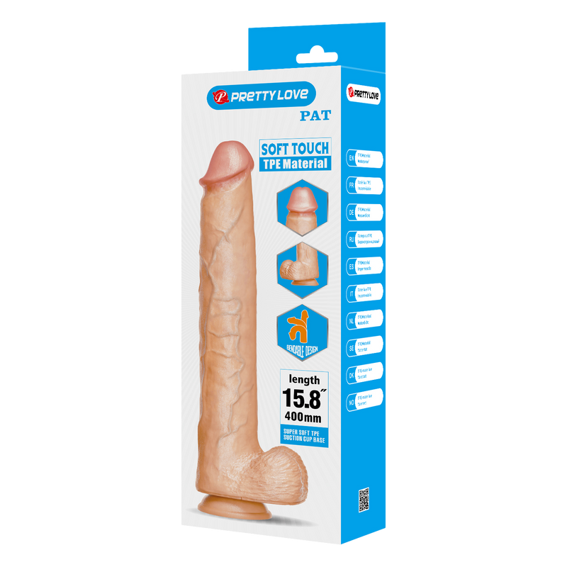 Pretty Love - Pat - Super Large Dildo - 40 cm - Light Skin Tone-Erotiekvoordeel.nl