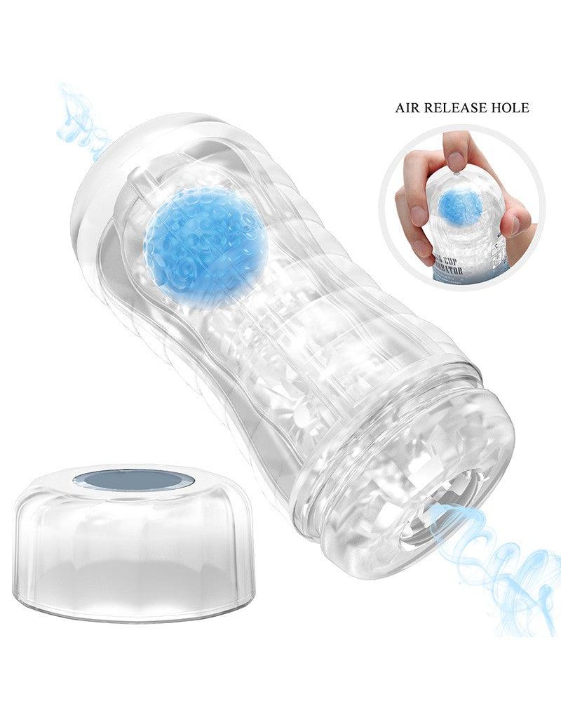 Pretty Love - Planet Blue - Masturbator Cup - Met Rollende Bal Voor Extra Sensaties - Blauw-Erotiekvoordeel.nl