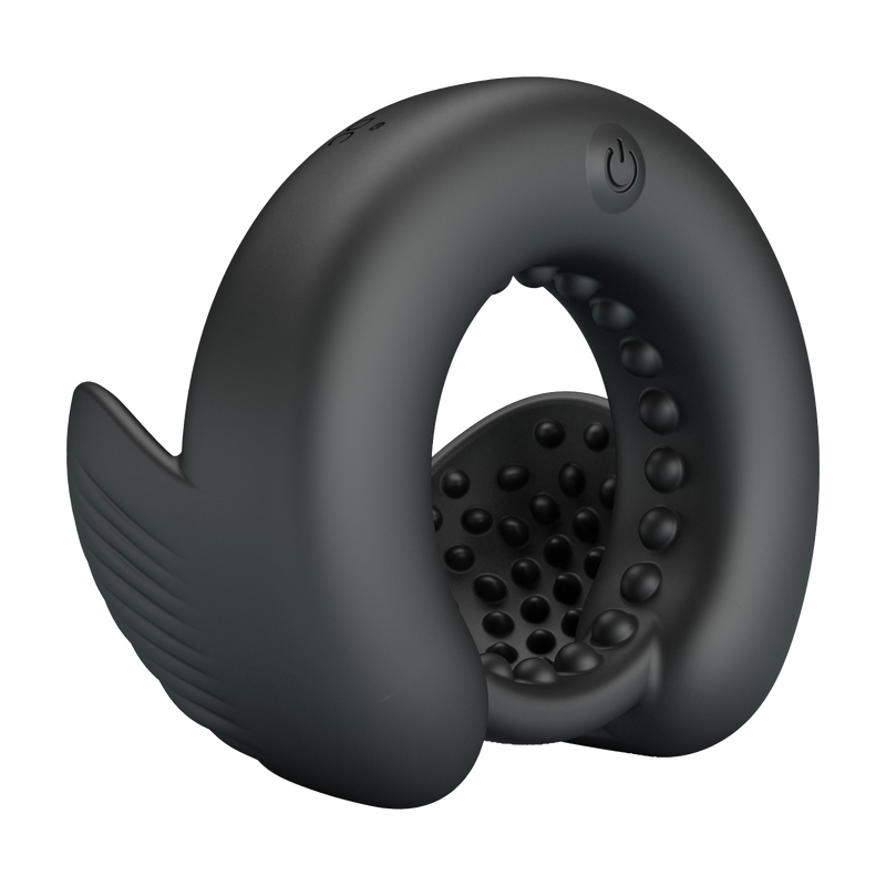 Pretty Love - Quentin - Vibrating Cock Ring with Dual Motors - Black-Erotiekvoordeel.nl