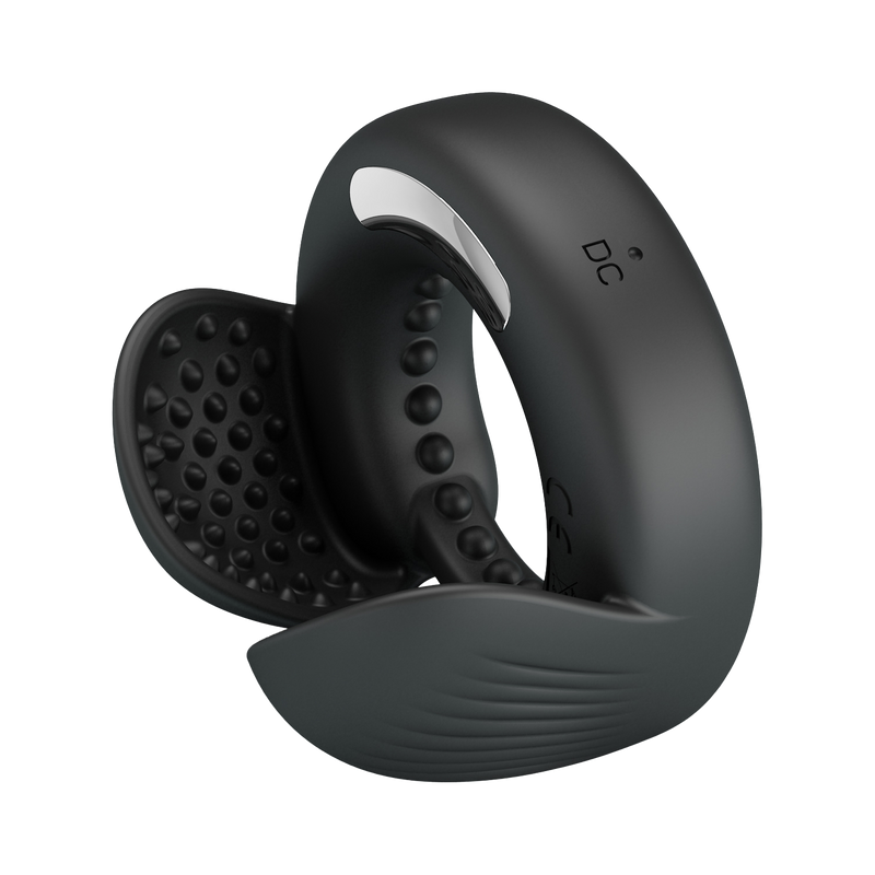 Pretty Love - Quentin - Vibrating Cock Ring with Dual Motors - Black-Erotiekvoordeel.nl