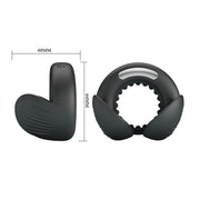 Pretty Love - Quentin - Vibrating Cock Ring with Dual Motors - Black-Erotiekvoordeel.nl