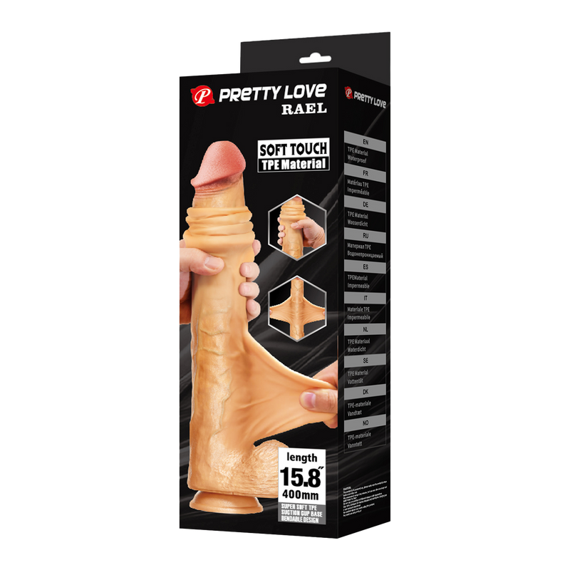Pretty Love - Rael - Gode géant - TPE - 40 cm - Teinte peau claire - Erotiekvoordeel.nl