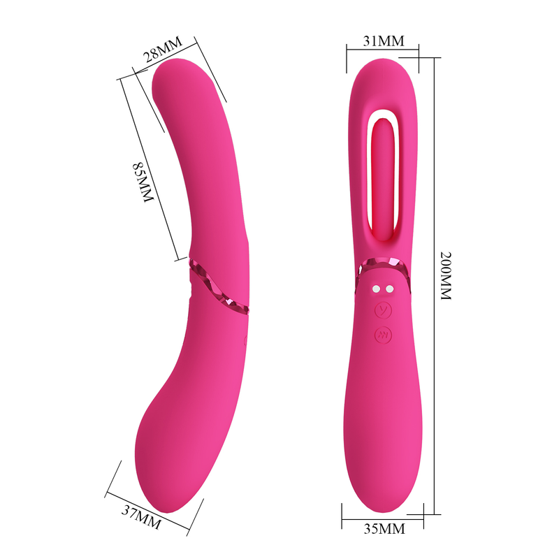 Pretty Love - Romance Lexie - Vibrator with Wiggling Tongue - Pink-Erotiekvoordeel.nl