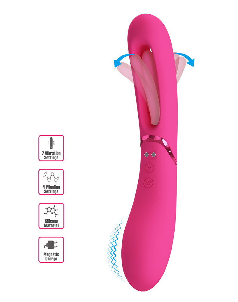 Pretty Love - Romance Lexie - Vibrator with Wiggling Tongue - Pink-Erotiekvoordeel.nl