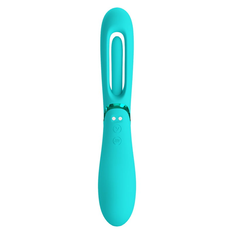 Pretty Love - Romance Lexie - Vibromasseur avec petite langue vibrante - Turquoise-Erotiekvoordeel.nl