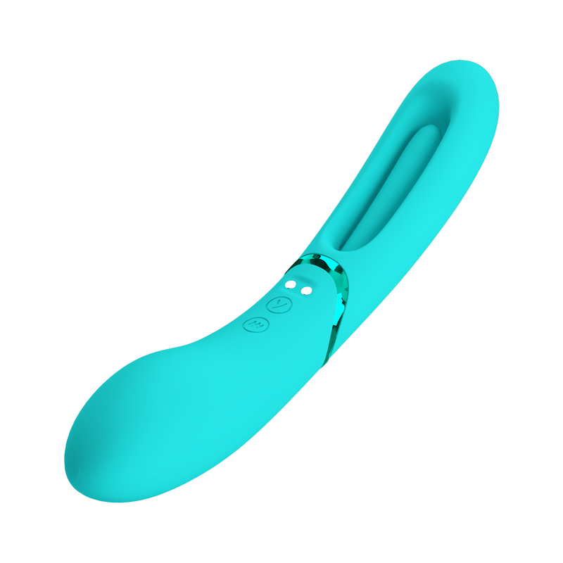 Pretty Love - Romance Lexie - Vibromasseur avec petite langue vibrante - Turquoise-Erotiekvoordeel.nl