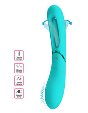 Pretty Love - Romance Lexie - Vibromasseur avec petite langue vibrante - Turquoise-Erotiekvoordeel.nl