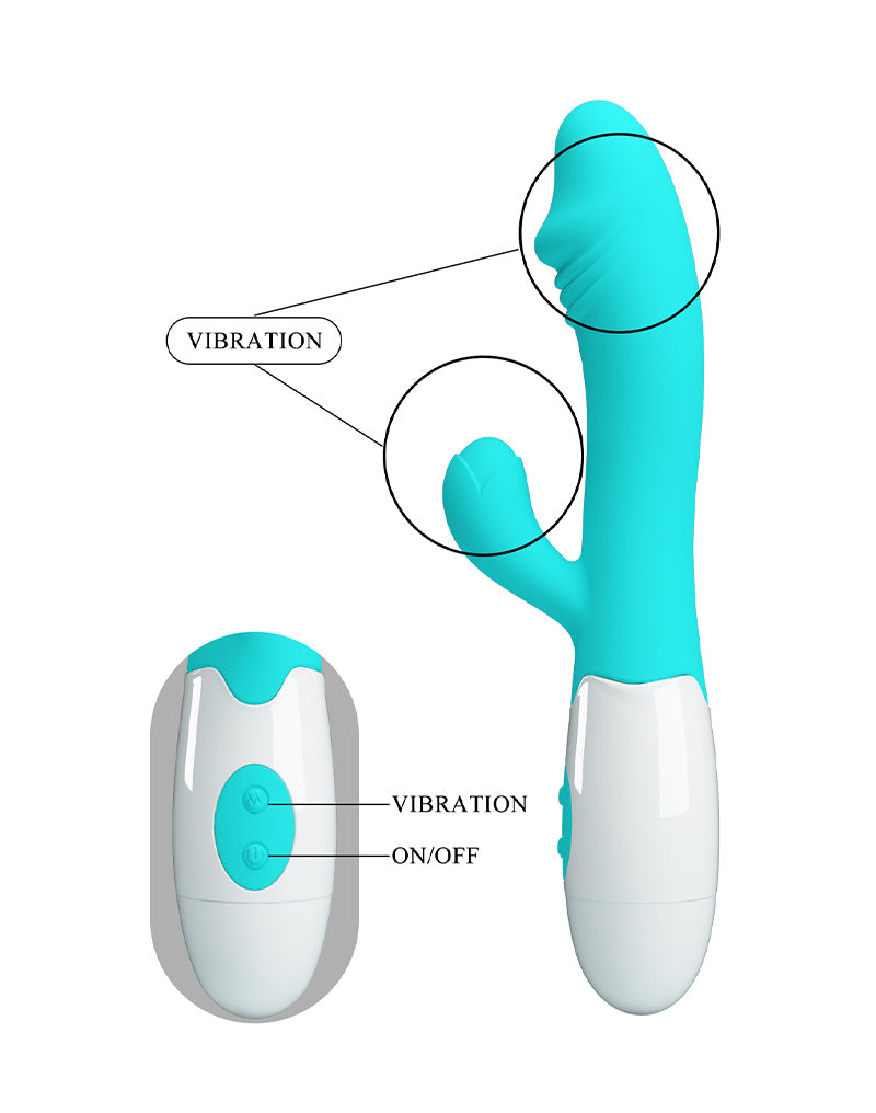 Pretty Love - Snappy - Vibromasseur Rabbit pour point G - Turquoise-Erotiekvoordeel.nl
