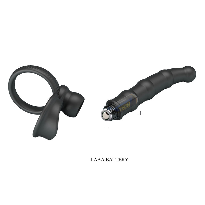 Pretty Love - Tatum - Vibratore anale con anello fallico - Nero-Erotiekvoordeel.nl