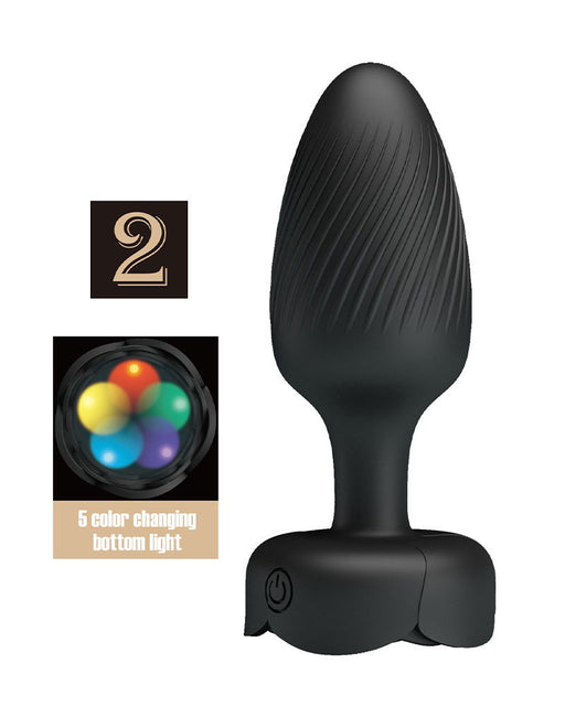 Pretty Love - Varian - Plug anale vibrante luminoso che cambia colore - Nero - Erotiekvoordeel.nl