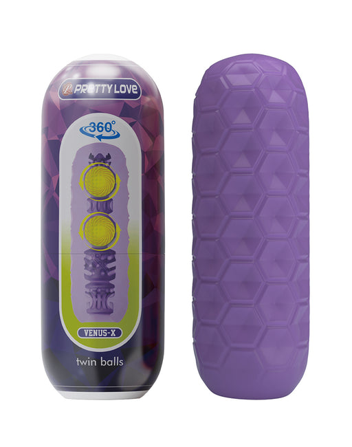 Pretty Love - Venus-X - Twin Balls - Mini masturbador - Morado - Erotiekvoordeel.nl