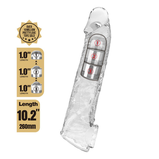 Pretty Love - Verlengende Penis Sleeve - 26 cm - Transparant-Erotiekvoordeel.nl