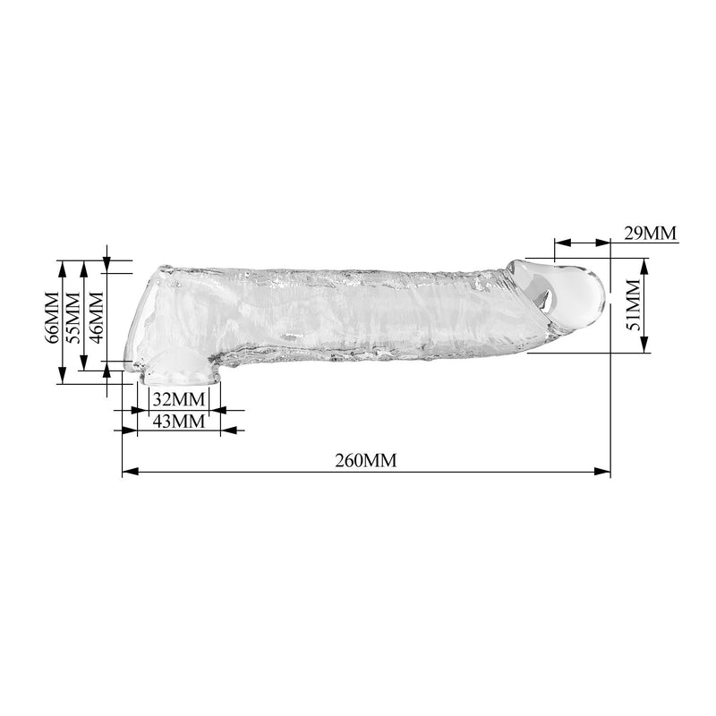 Pretty Love - Verlengende Penis Sleeve - 26 cm - Transparant-Erotiekvoordeel.nl