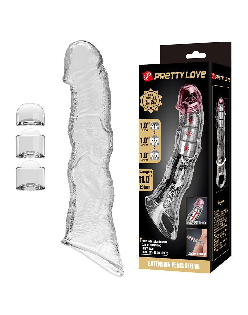 Pretty Love - Przedłużająca Nasadka Na Penisa - 28 Cm - Przezroczysta - Erotiekvoordeel.nl