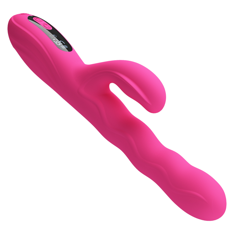 Pretty Love - Winters - Vibratore Rabbit con movimento ondulatorio e display LED - Rosa-Erotiekvoordeel.nl