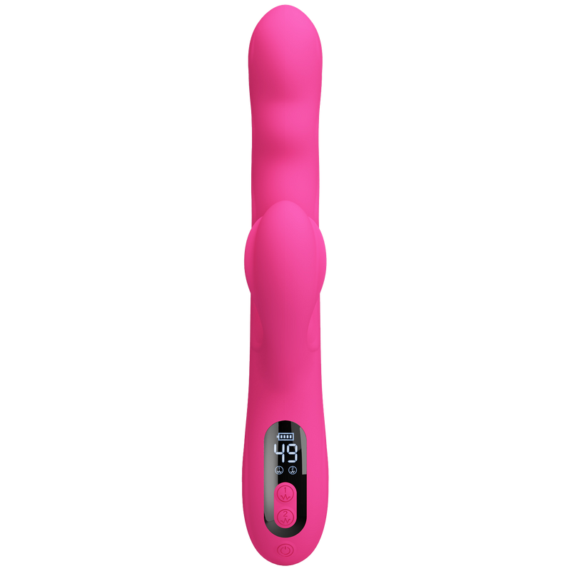 Pretty Love - Winters - Vibratore Rabbit con movimento ondulatorio e display LED - Rosa-Erotiekvoordeel.nl