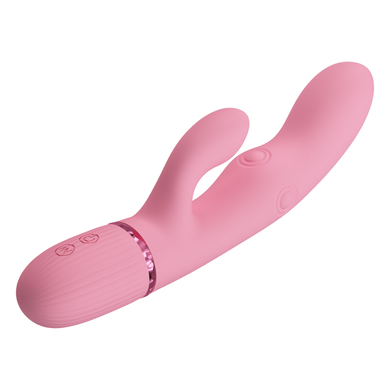 Pretty Love - Zach - Vibromasseur Rabbit avec fonction de pulsation à quatre vitesses - Rose - Erotiekvoordeel.nl