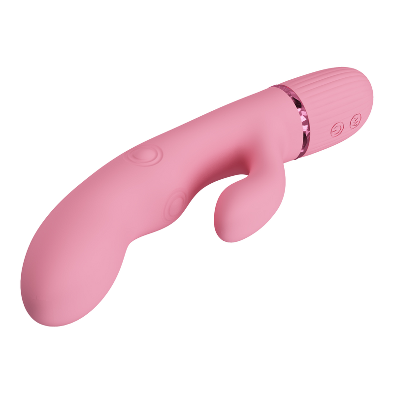 Pretty Love - Zach - Vibromasseur Rabbit avec fonction de pulsation à quatre vitesses - Rose-Erotiekvoordeel.nl