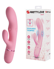 Pretty Love - Zach - Vibromasseur Rabbit avec fonction de pulsation à quatre vitesses - Rose - Erotiekvoordeel.nl