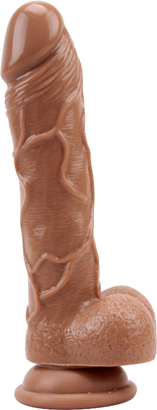 Pure Naturally - Moocher - Dildo met Zuignap - 20 x 3,4 cm - Medium Bruin-Erotiekvoordeel.nl