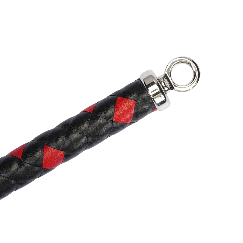 RISE - BDSM Zweep - Feather Single Tail - Zwart/Rood-Erotiekvoordeel.nl