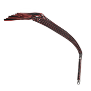 RISE - Cat O' Nine BDSM Whip - Heavy - Black/Wine Red-Erotiekvoordeel.nl