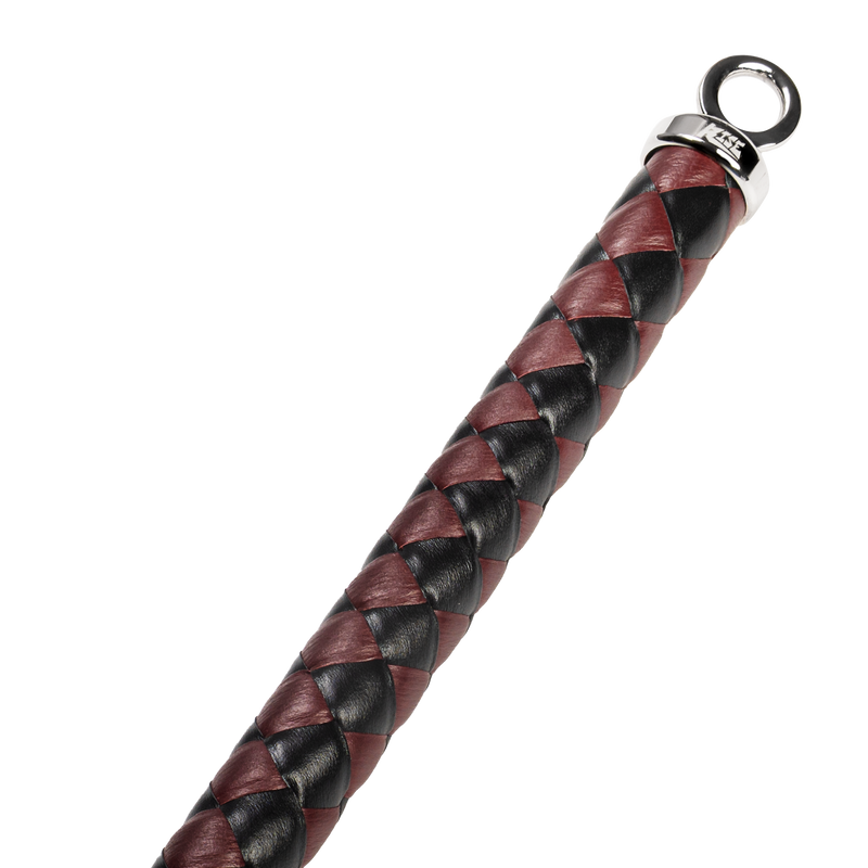 RISE - Cat O' Nine BDSM Whip - Heavy - Black/Wine Red-Erotiekvoordeel.nl