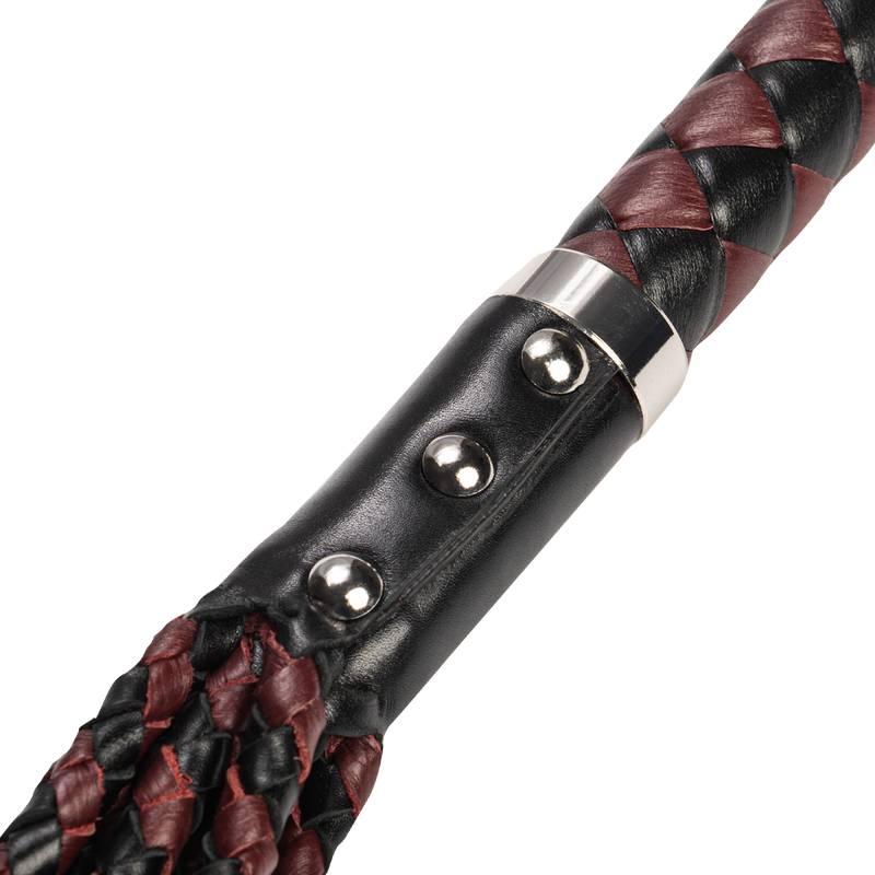 RISE - Cat O' Nine BDSM Whip - Heavy - Black/Wine Red-Erotiekvoordeel.nl