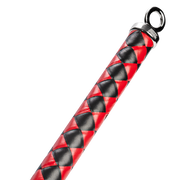 RISE - Lange Flogger met Harde Lederen Strengen - Zwart/Rood-Erotiekvoordeel.nl