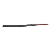 RISE - Lange Flogger met Zachte Strengen - Zwart/Rood-Erotiekvoordeel.nl