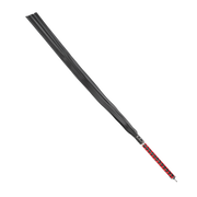 RISE - Lange Flogger met Zachte Strengen - Zwart/Rood-Erotiekvoordeel.nl