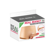 Real Body - Bodysuit - Female to Male - Mannelijk Onderlichaam met Massieve Penis - Verkrijgbaar in 2 maten-Erotiekvoordeel.nl