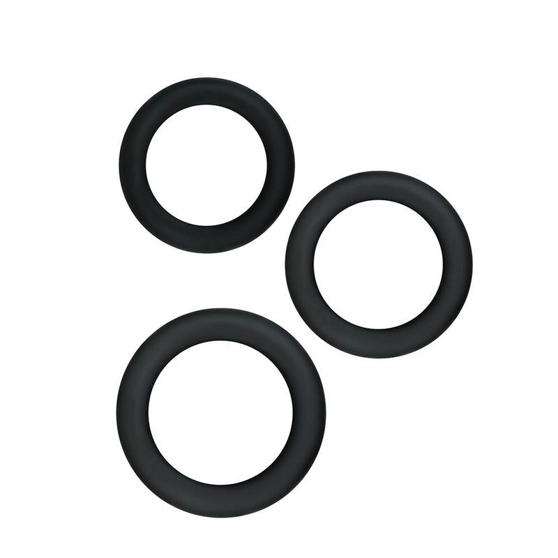Renegade - Diversity Rings - Set de anillos elásticos para el pene - Negro-Erotiekvoordeel.nl