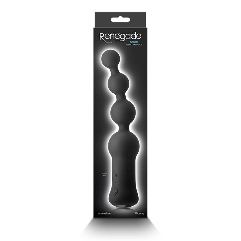 Renegade - Quad Perline vibranti in silicone - Nero-Erotiekvoordeel.nl