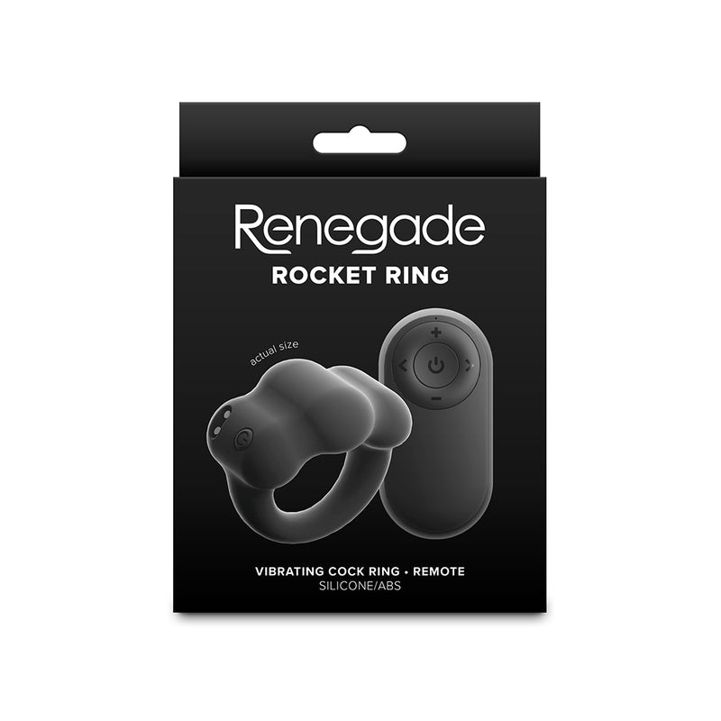 Renegade - Rocket - Vibrierender Cockring mit Fernbedienung - Schwarz - Erotiekvoordeel.nl
