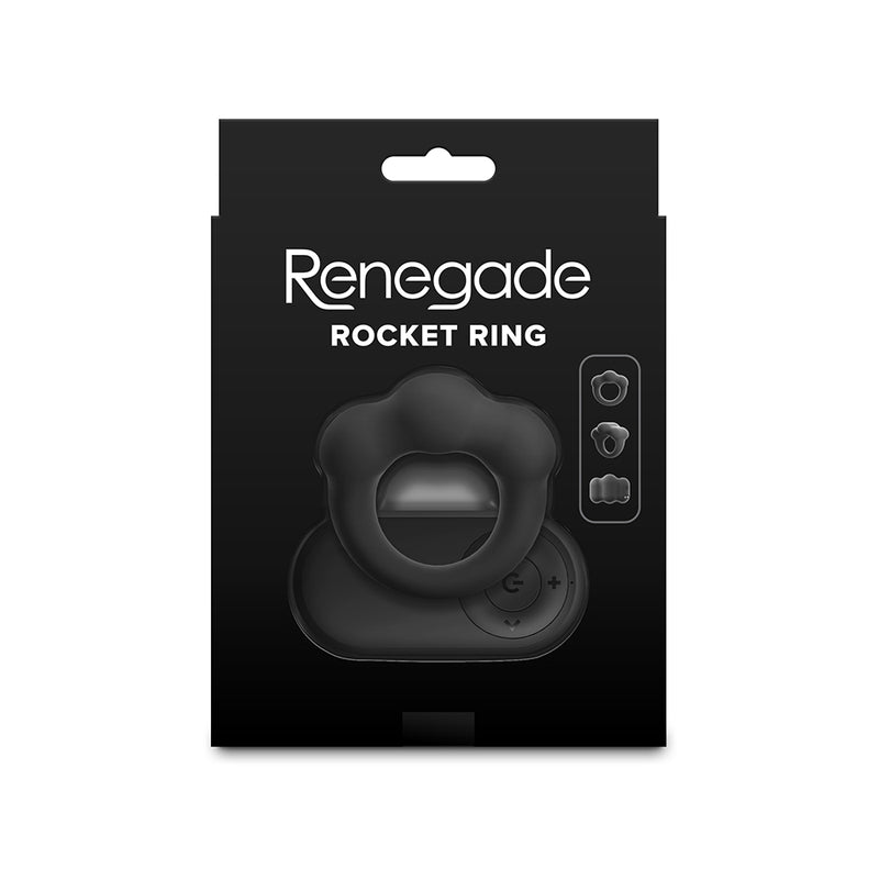 Renegade - Rocket - Vibrierender Cockring mit Fernbedienung - Schwarz - Erotiekvoordeel.nl