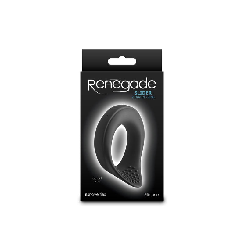 Renegade - Slider - Anillo vibrador para el pene - Negro-Erotiekvoordeel.nl