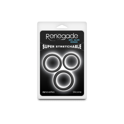 Renegade - Slim Rings - Cockring-Set - 3 Stück - Schwarz - Erotiekvoordeel.nl