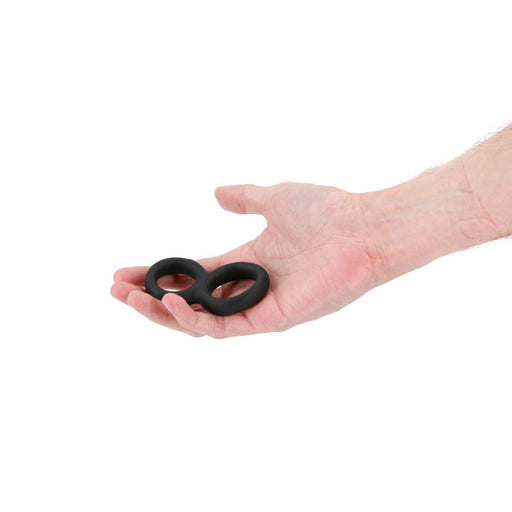 Renegade - Twofold - Doppelter Silikon-Cockring - Schwarz-Erotiekvoordeel.nl
