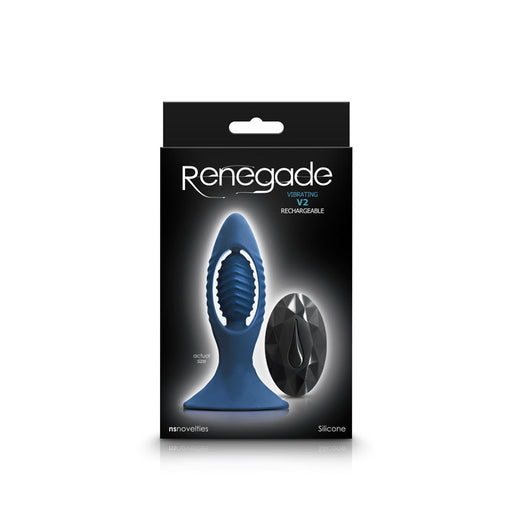 Renegade - V2 - Vibrierender Buttplug - Blau - Erotiekvoordeel.nl
