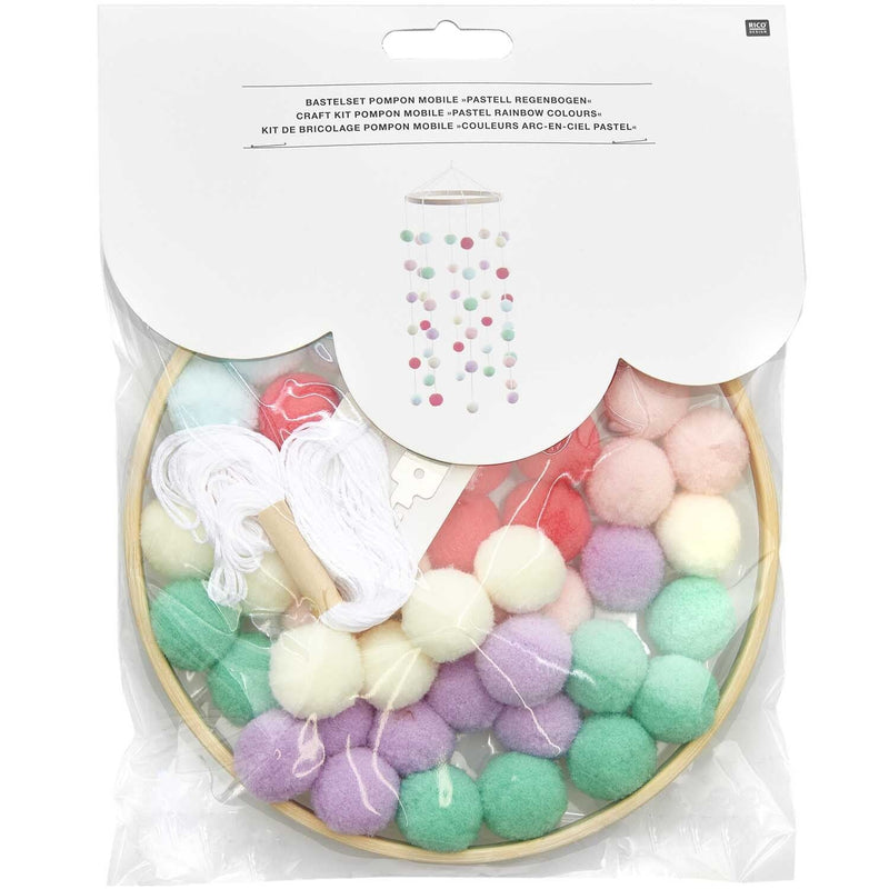Rico Design - Bastelset - Anhänger - Mobile - Mit 48 Pompons - Pastellfarben - Erotiekvoordeel.nl